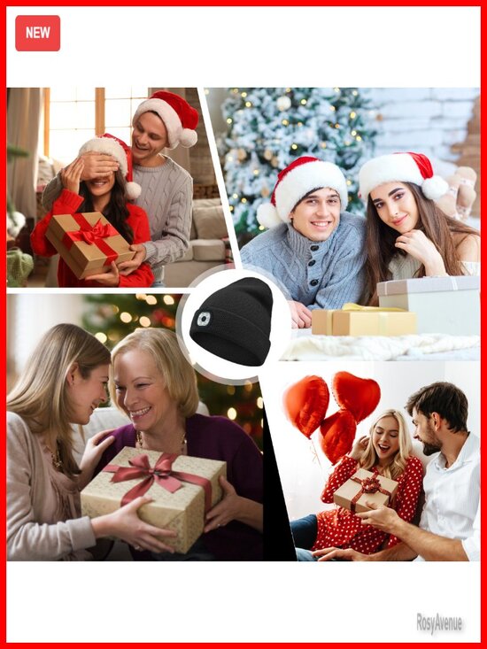 LED Beanie with Light Rechargeable Winter Hat Acrylic main image 6